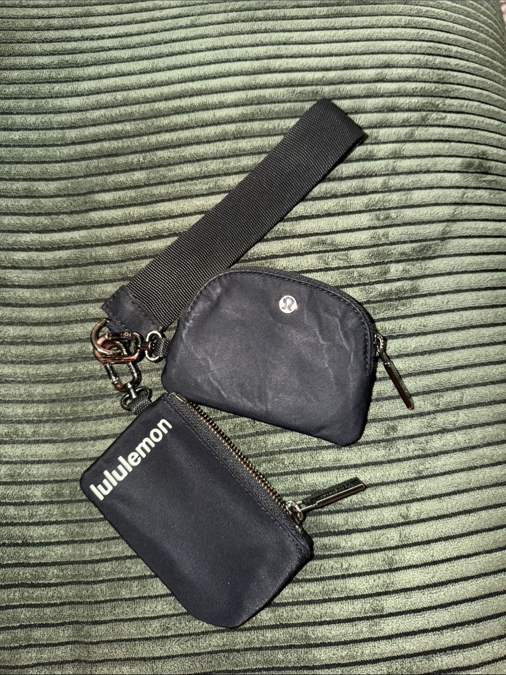 lululemon Black Dual Pouch Wristlet Wallet